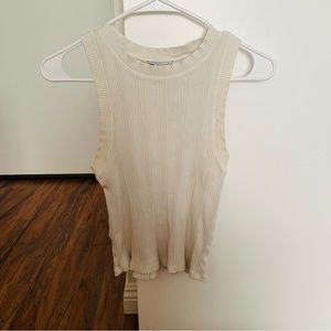 Zara White Ribbed Tank